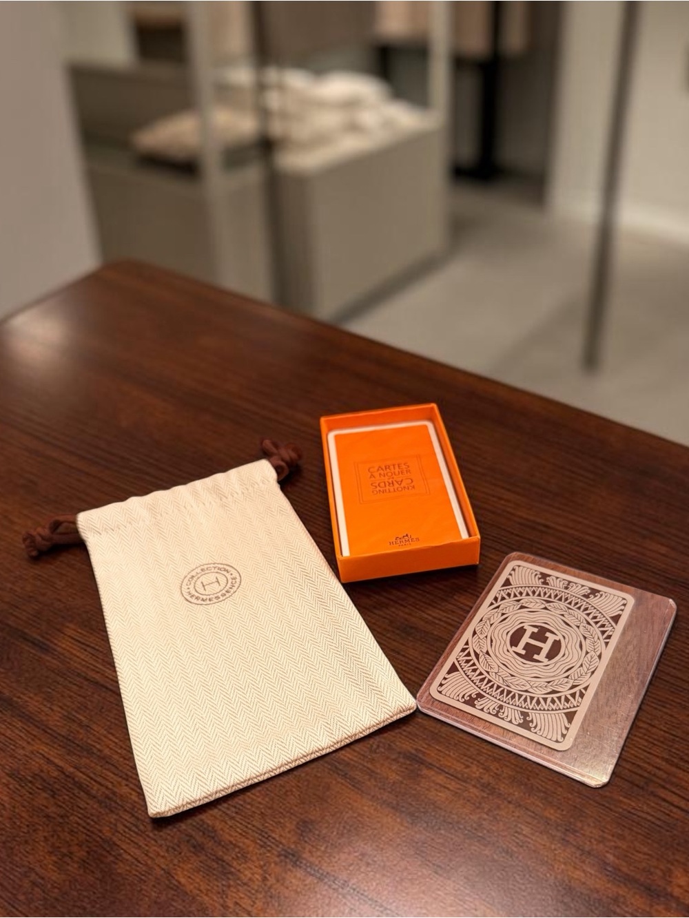 Hermès Les 4 Mondes Jumbo Playing Card + Cartes à Nouer Scarf Cards + Dust Bag